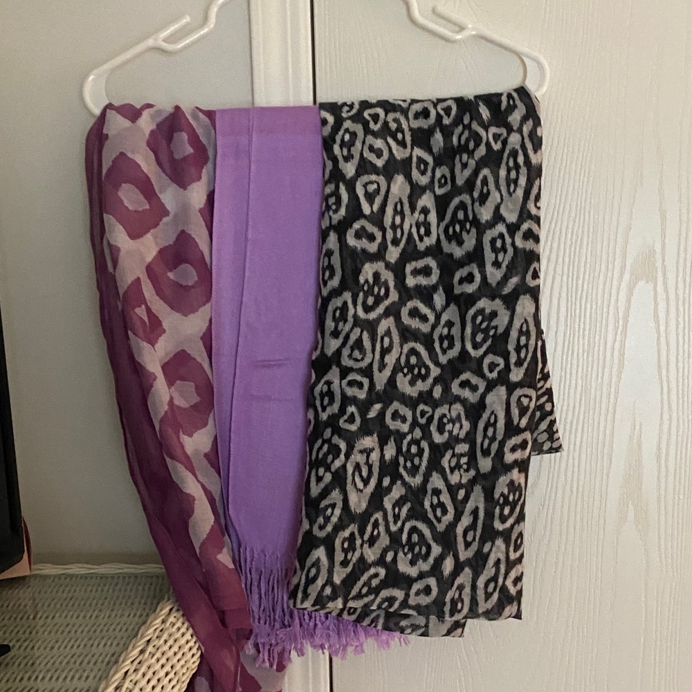 Three beautiful scarves for sale will sell as a bundle